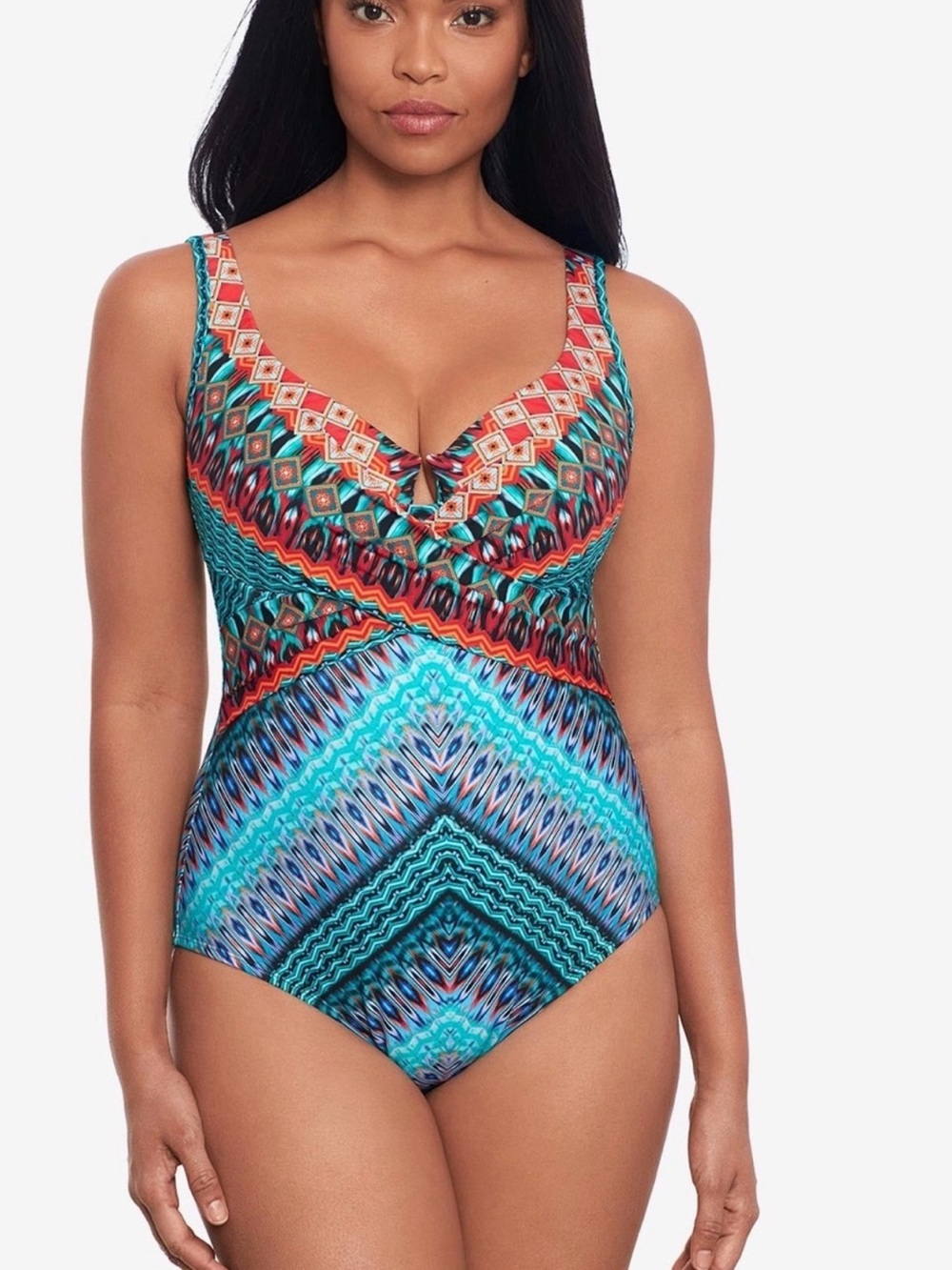 Miraclesuit Casablanca Criss Cross Escape One Piece Swimsuit Size 12 Slimming